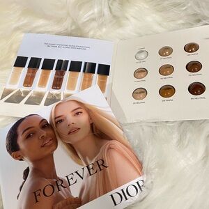 2 DIOR Forever Glow Veil New Foundation Sample Card (8 Shades+ Primer card)